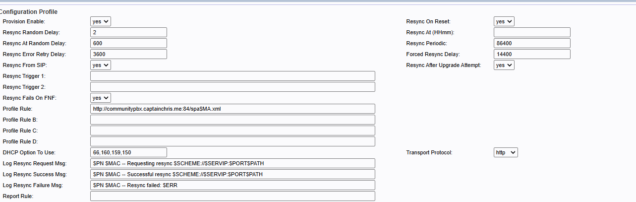 Cisco SPA112 Provisioning Setup Page